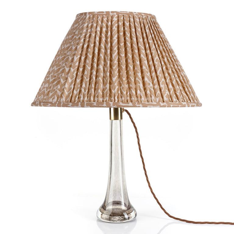 Oval Gathered Lampshade in Nut Brown Rabanna
