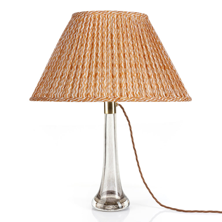 Oval Gathered Lampshade in Orange Popple