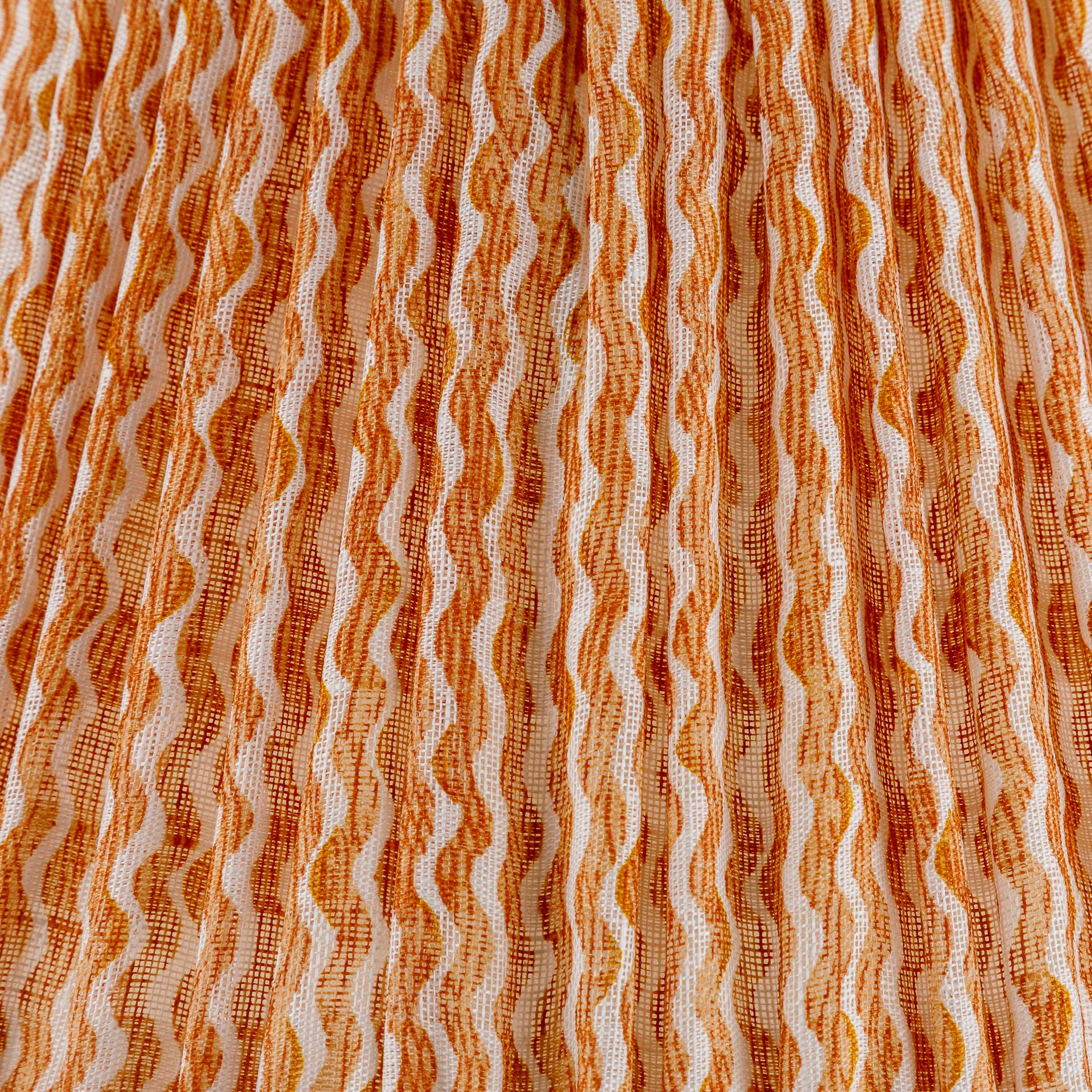 Oval Gathered Lampshade in Orange Popple