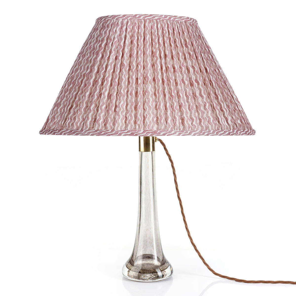 Oval Gathered Lampshade in Pink Popple