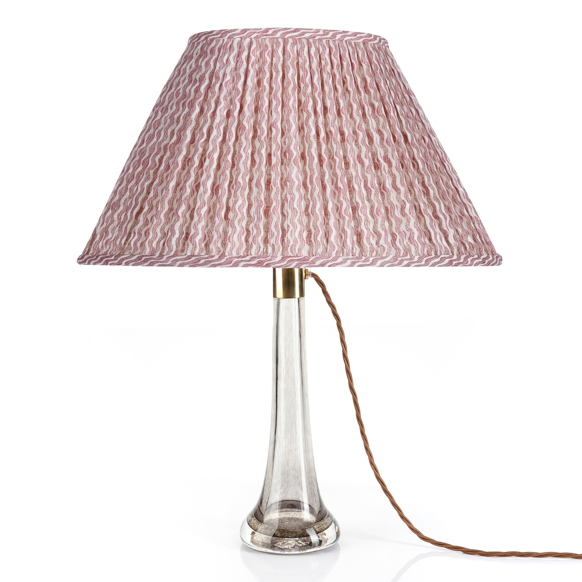 Oval Gathered Lampshade in Pink Popple