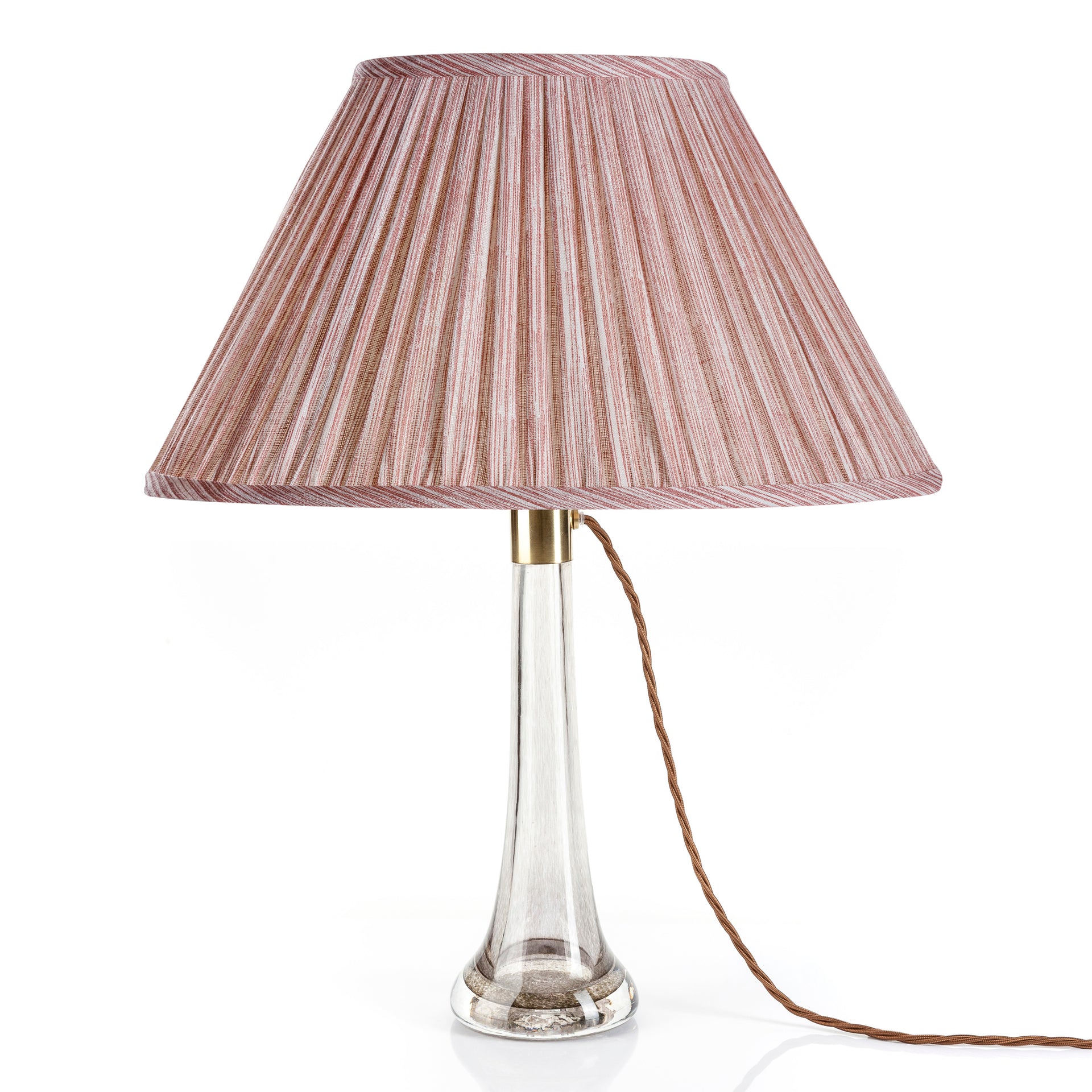 Oval Gathered Lampshade in Pink Strié