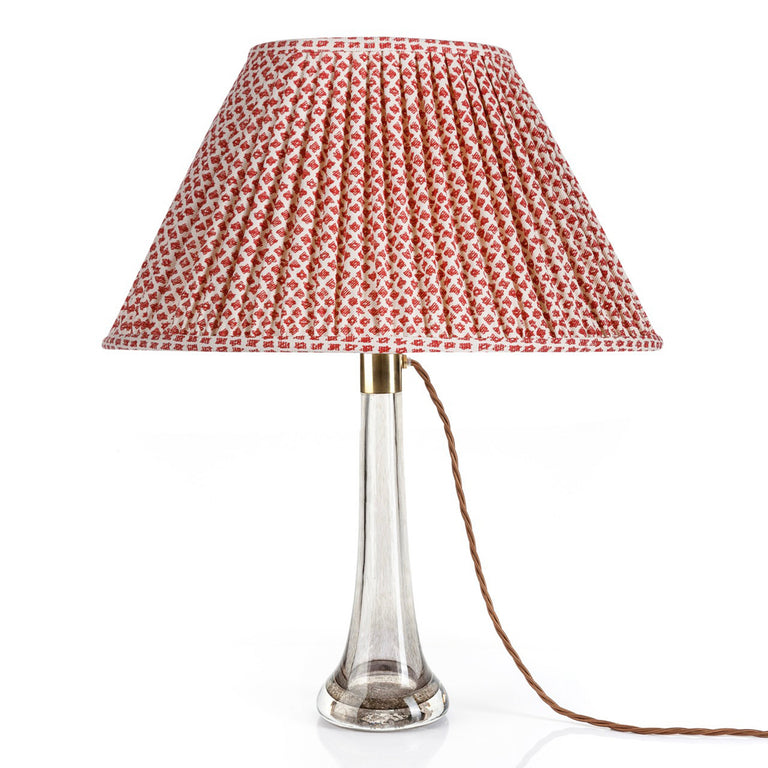 Oval Gathered Lampshade in Red Marden