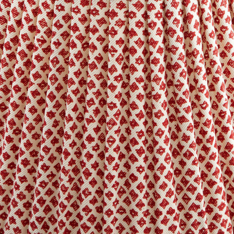 Oval Gathered Lampshade in Red Marden