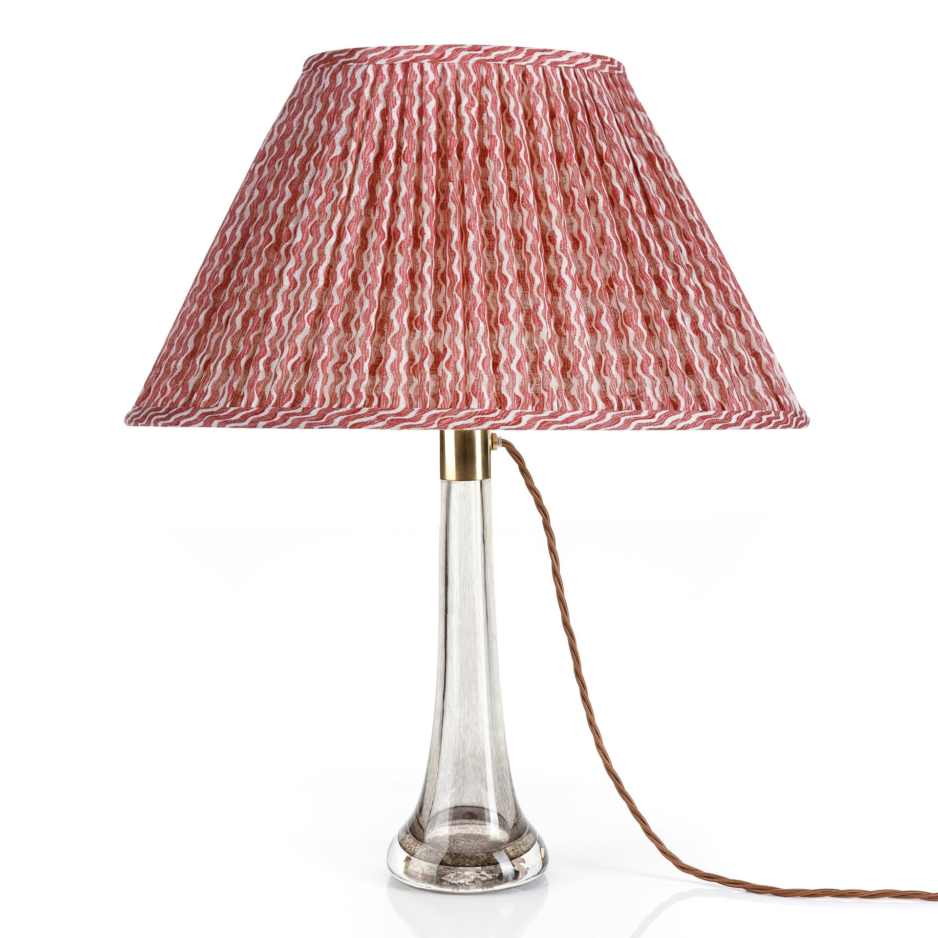 Oval Gathered Lampshade in Red Popple