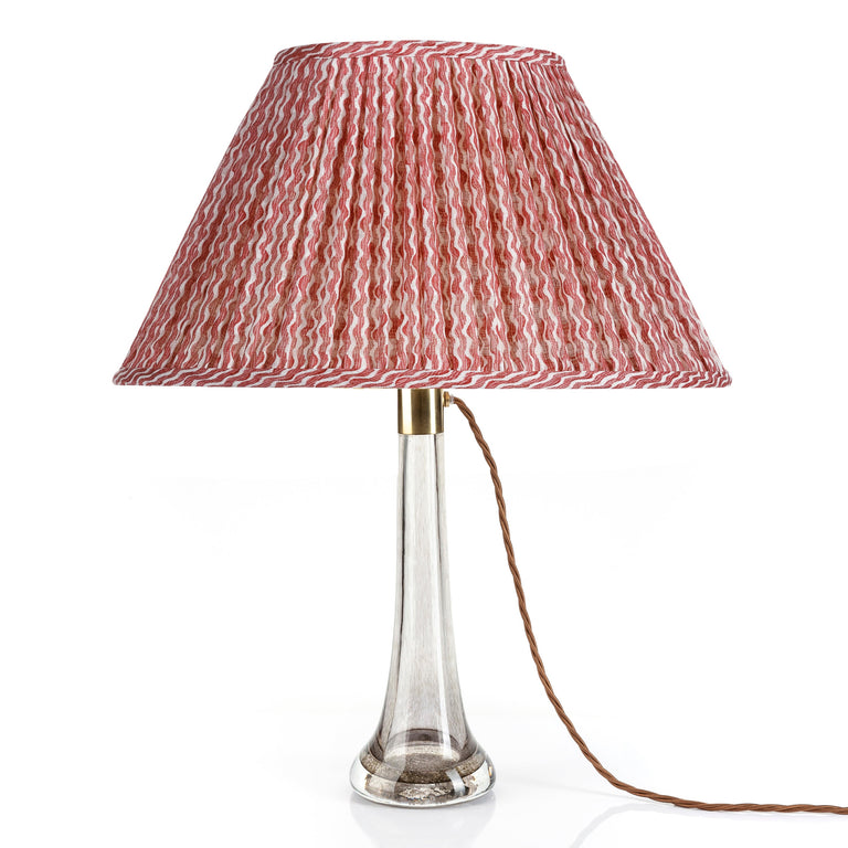 Oval Gathered Lampshade in Red Popple