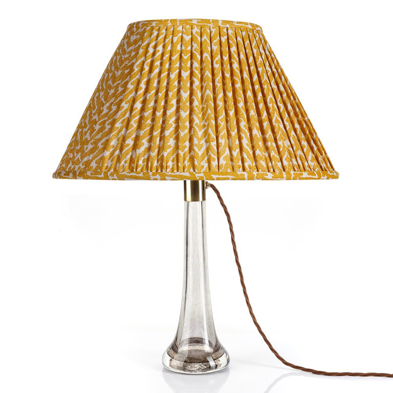 Oval Gathered Lampshade in Yellow Rabanna
