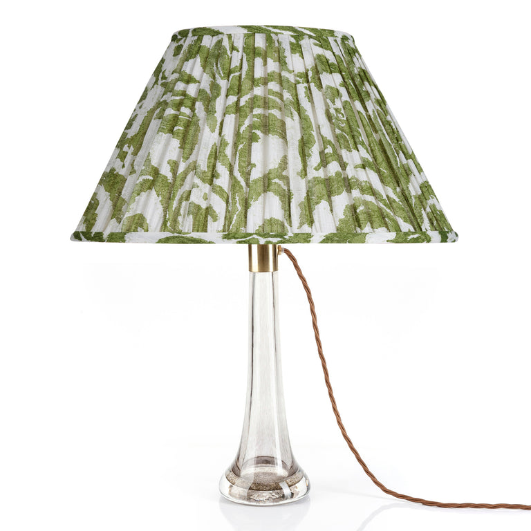 Oval Gathered Lampshade in Green Marlborough