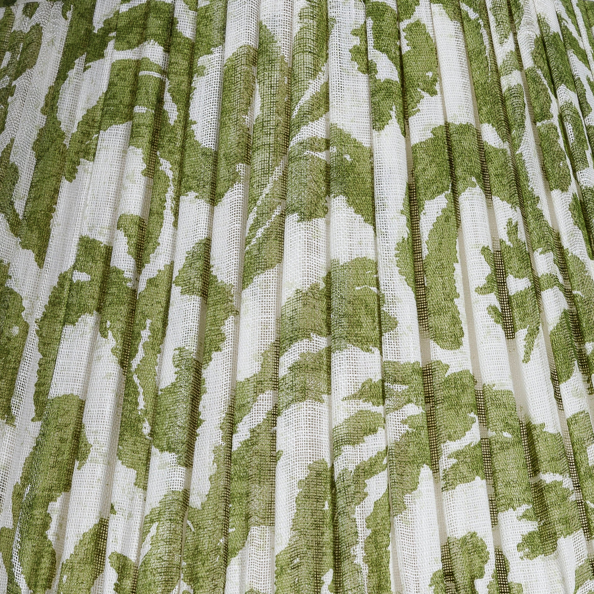Oval Gathered Lampshade in Green Marlborough