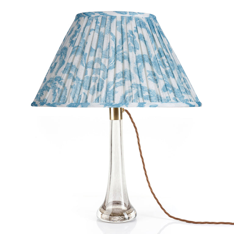 Oval Gathered Lampshade in Light Blue Marlborough