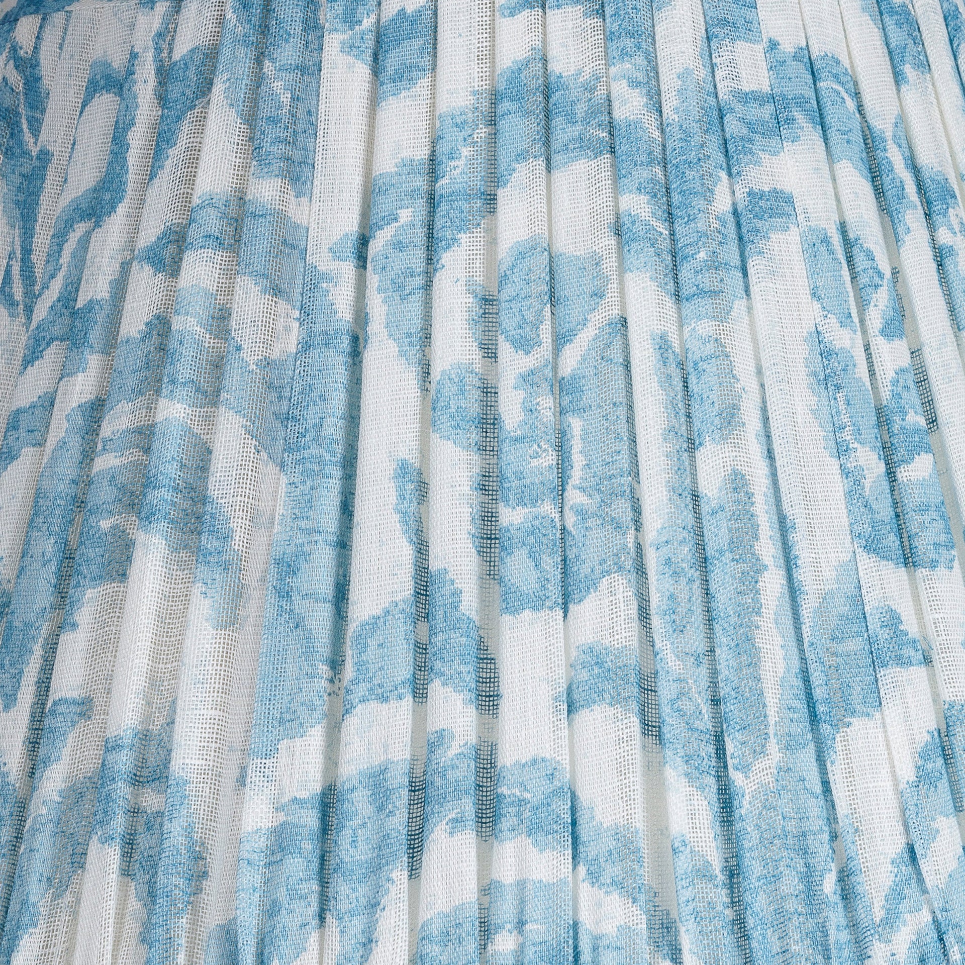 Oval Gathered Lampshade in Light Blue Marlborough