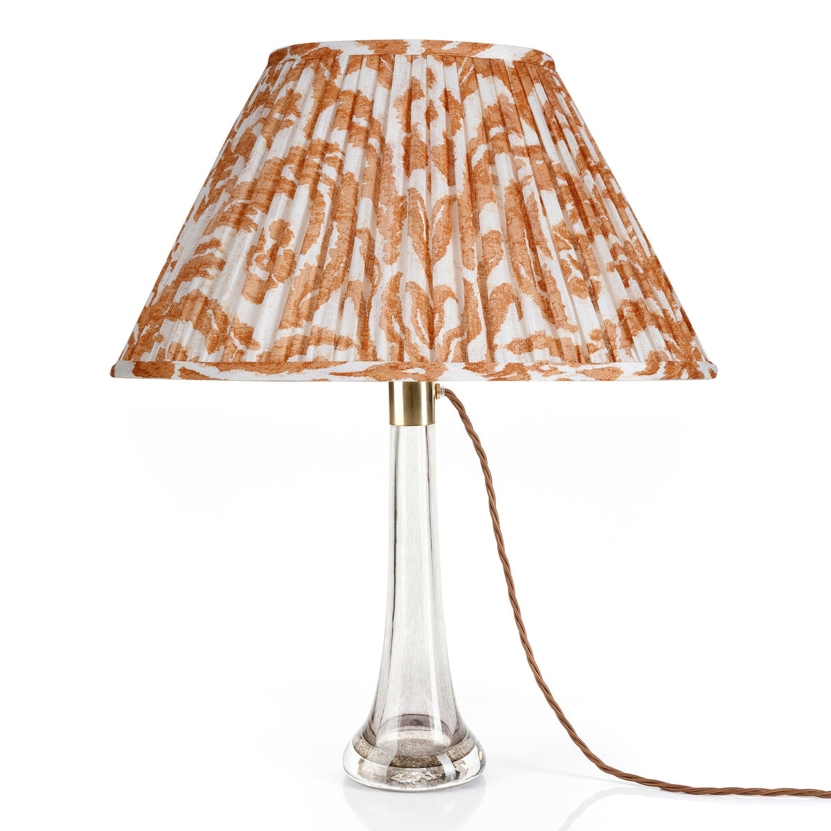 Oval Gathered Lampshade in Orange Marlborough
