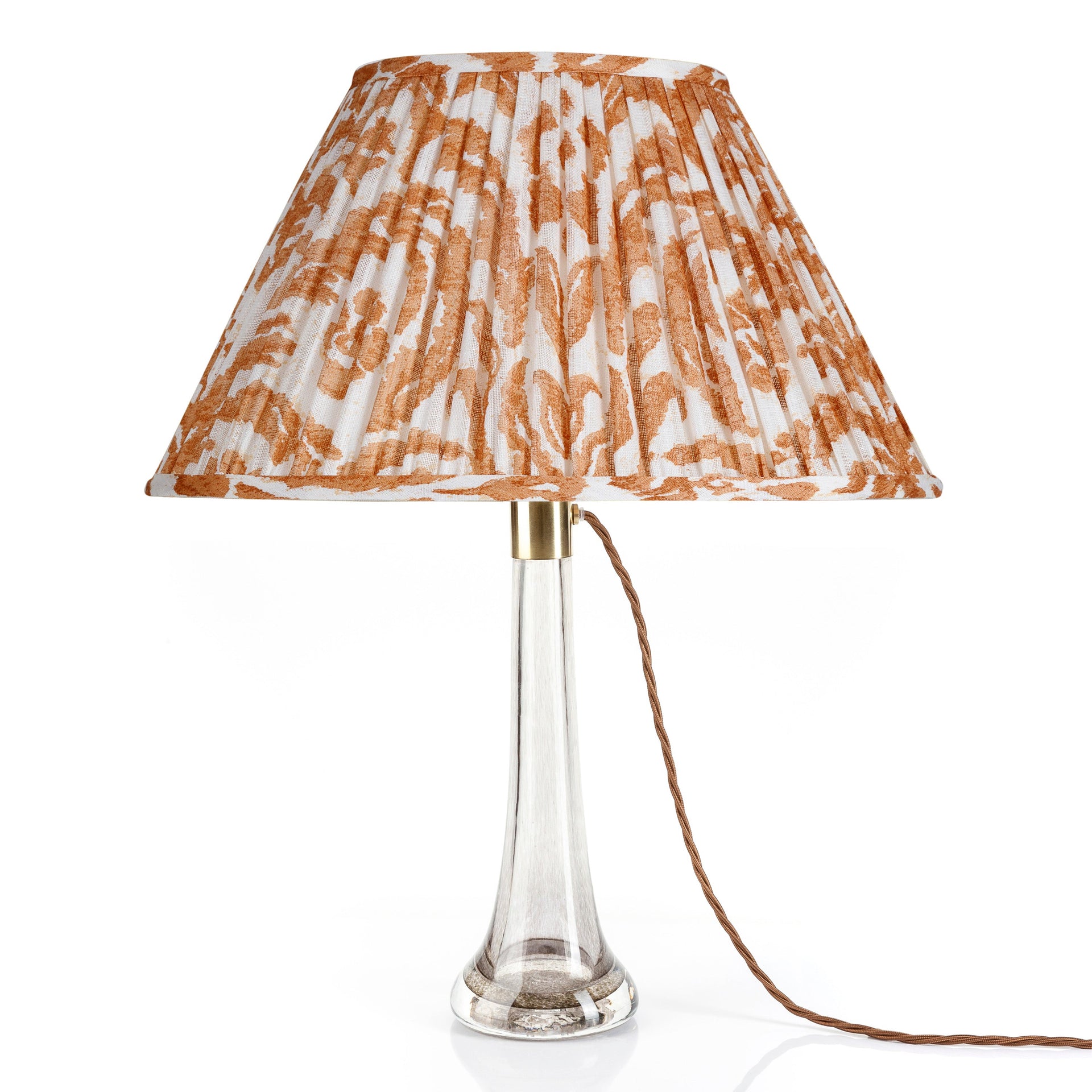 Oval Gathered Lampshade in Orange Marlborough