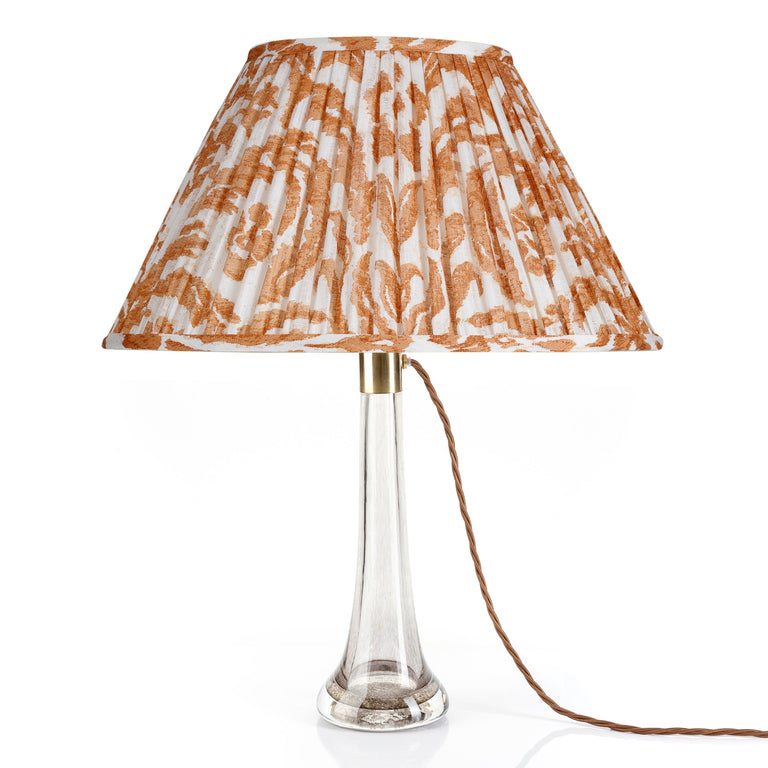 Oval Gathered Lampshade in Orange Marlborough