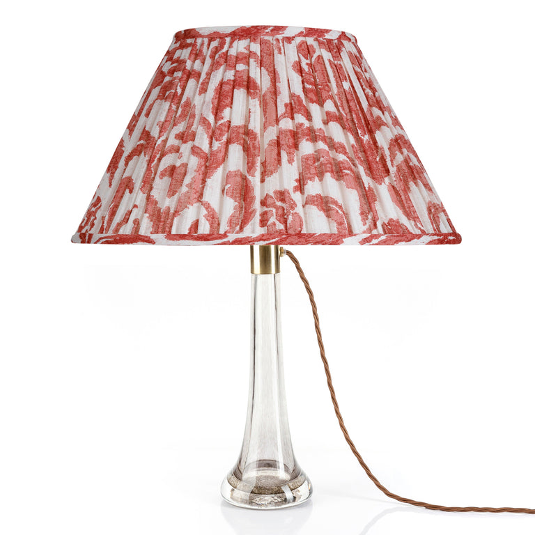 Oval Gathered Lampshade in Red Marlborough