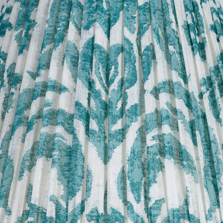 Oval Gathered Lampshade in Teal Marlborough