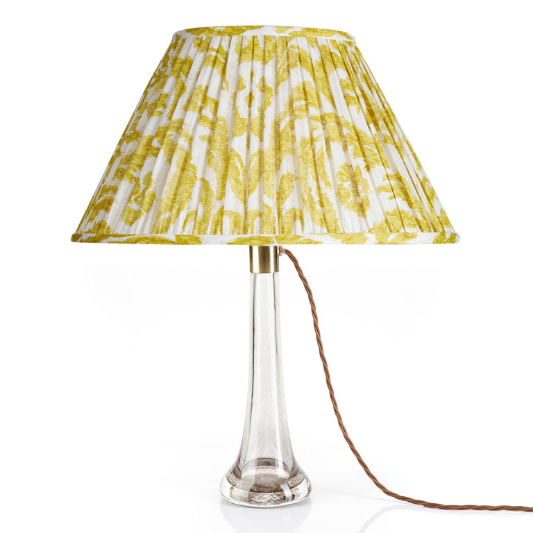 Oval Gathered Lampshade in Yellow Marlborough