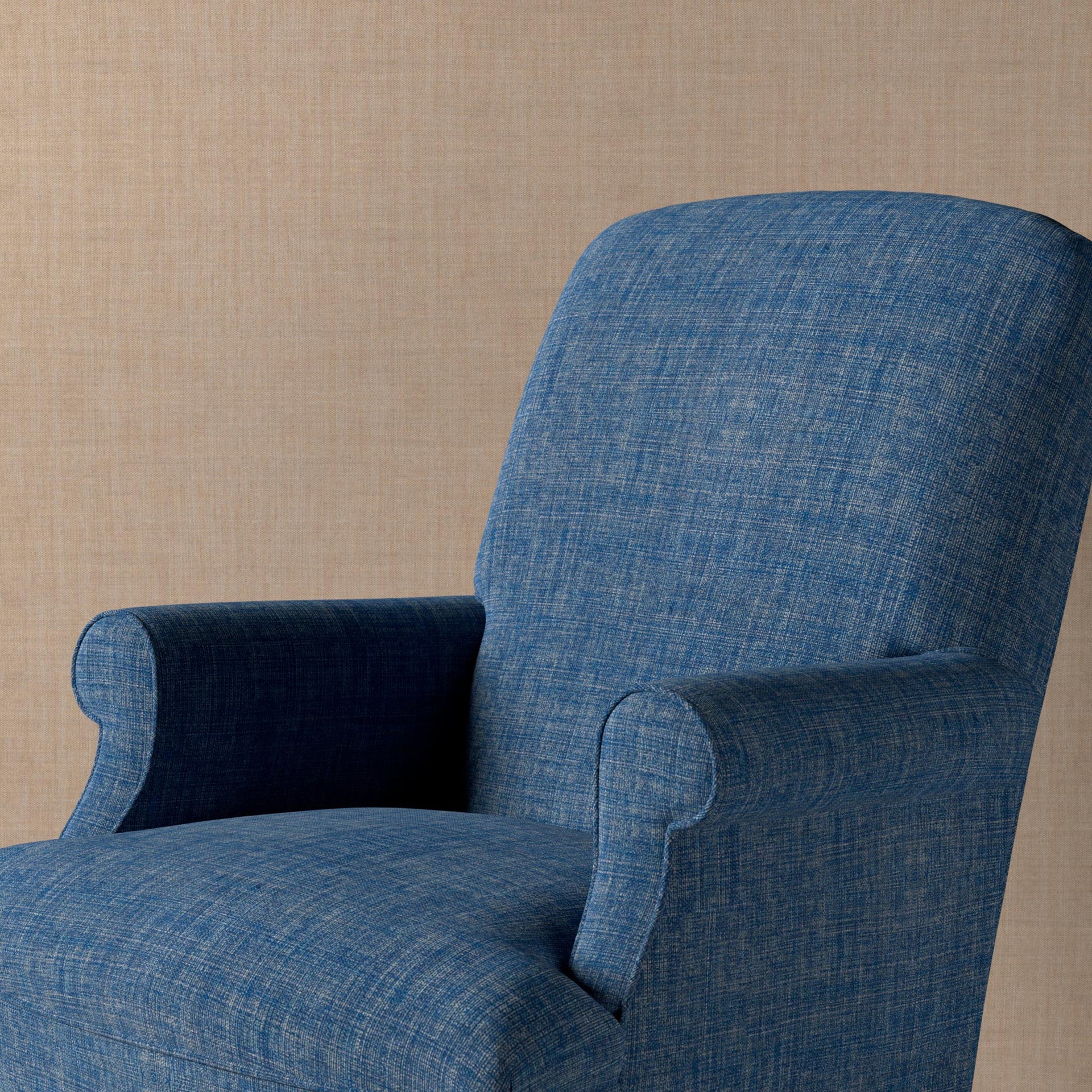 Plain Linen Fabric 038 - Overall Blue