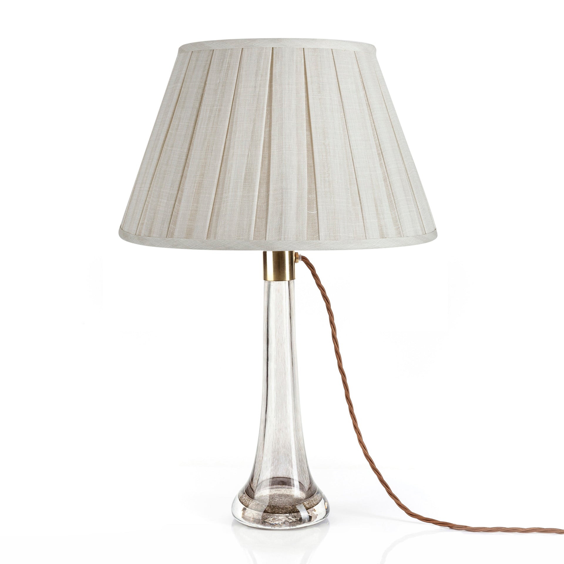 Round Box Pleat Lampshade in Cream Moire