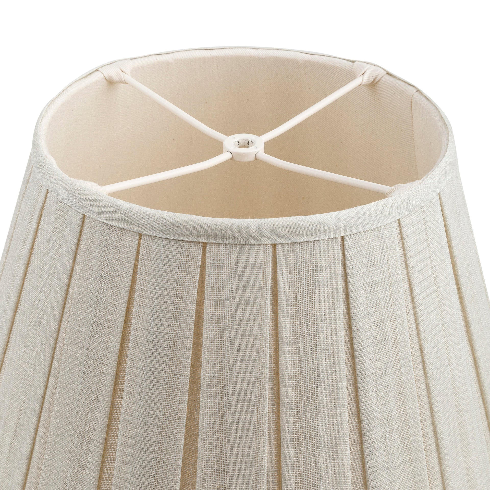 Round Box Pleat Lampshade in Cream Moire