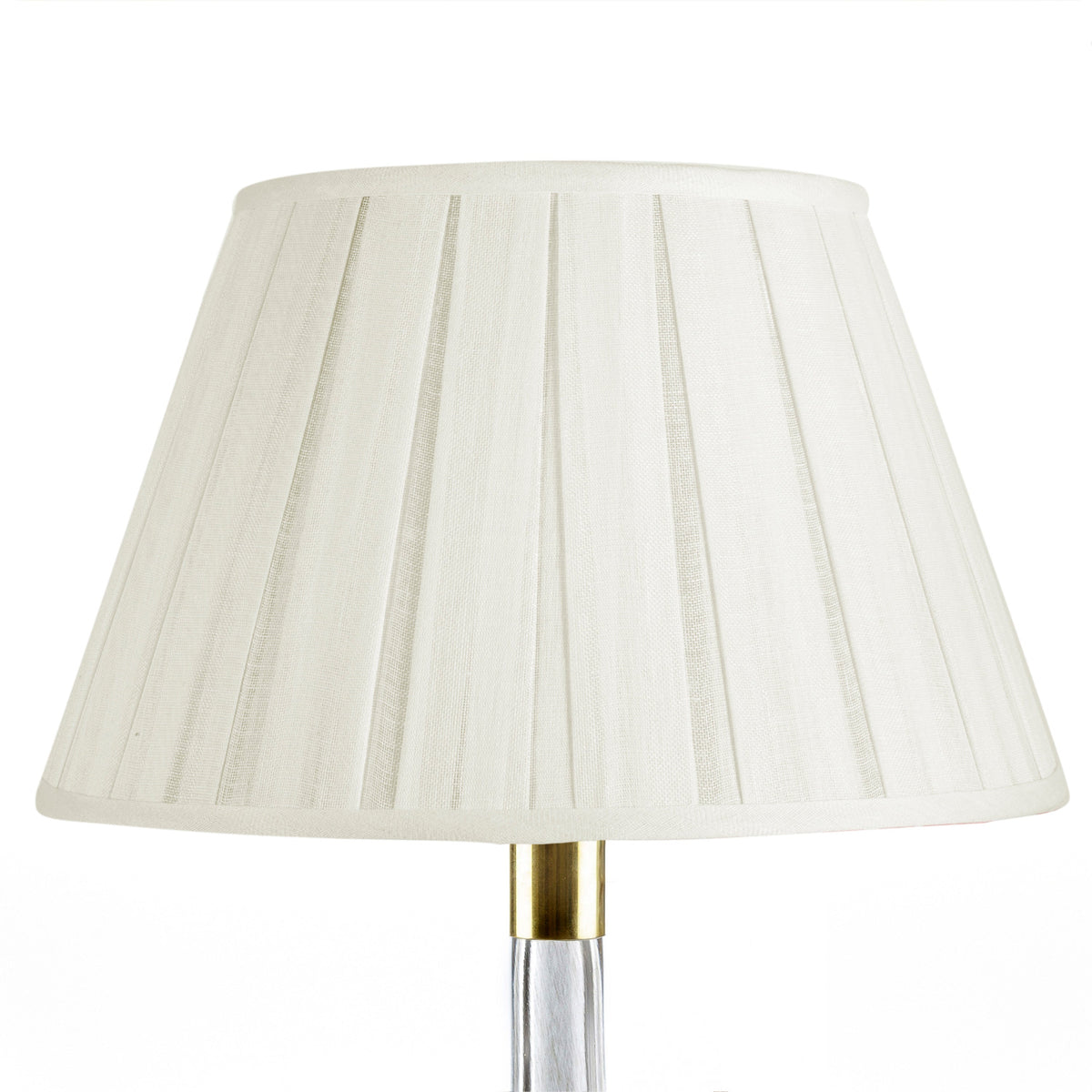 Round Box Pleat Lampshade in Ivory Plain