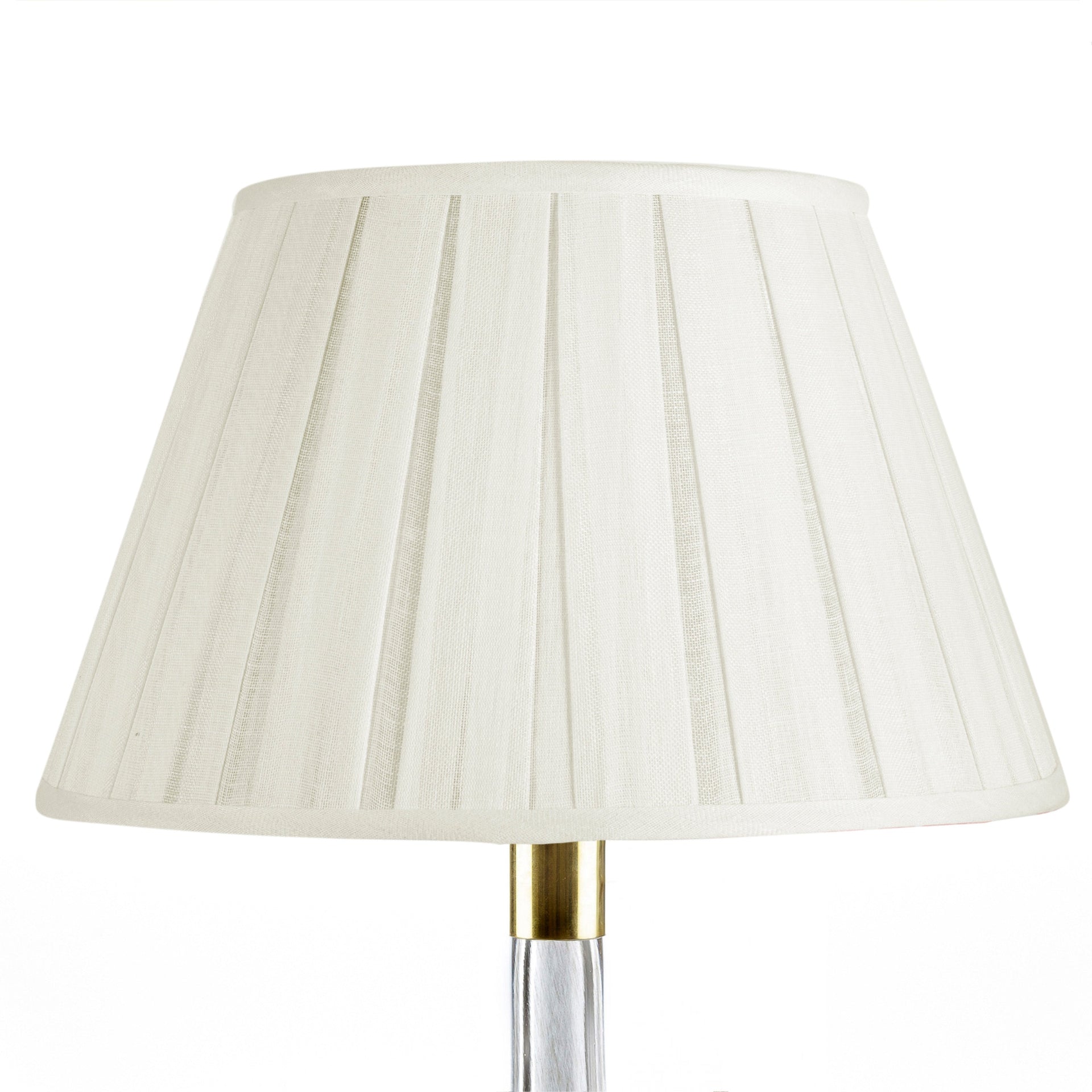 Round Box Pleat Lampshade in Ivory Plain