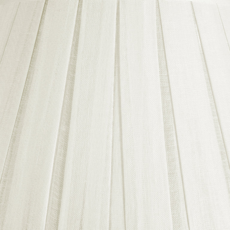 Round Box Pleat Lampshade in Ivory Plain