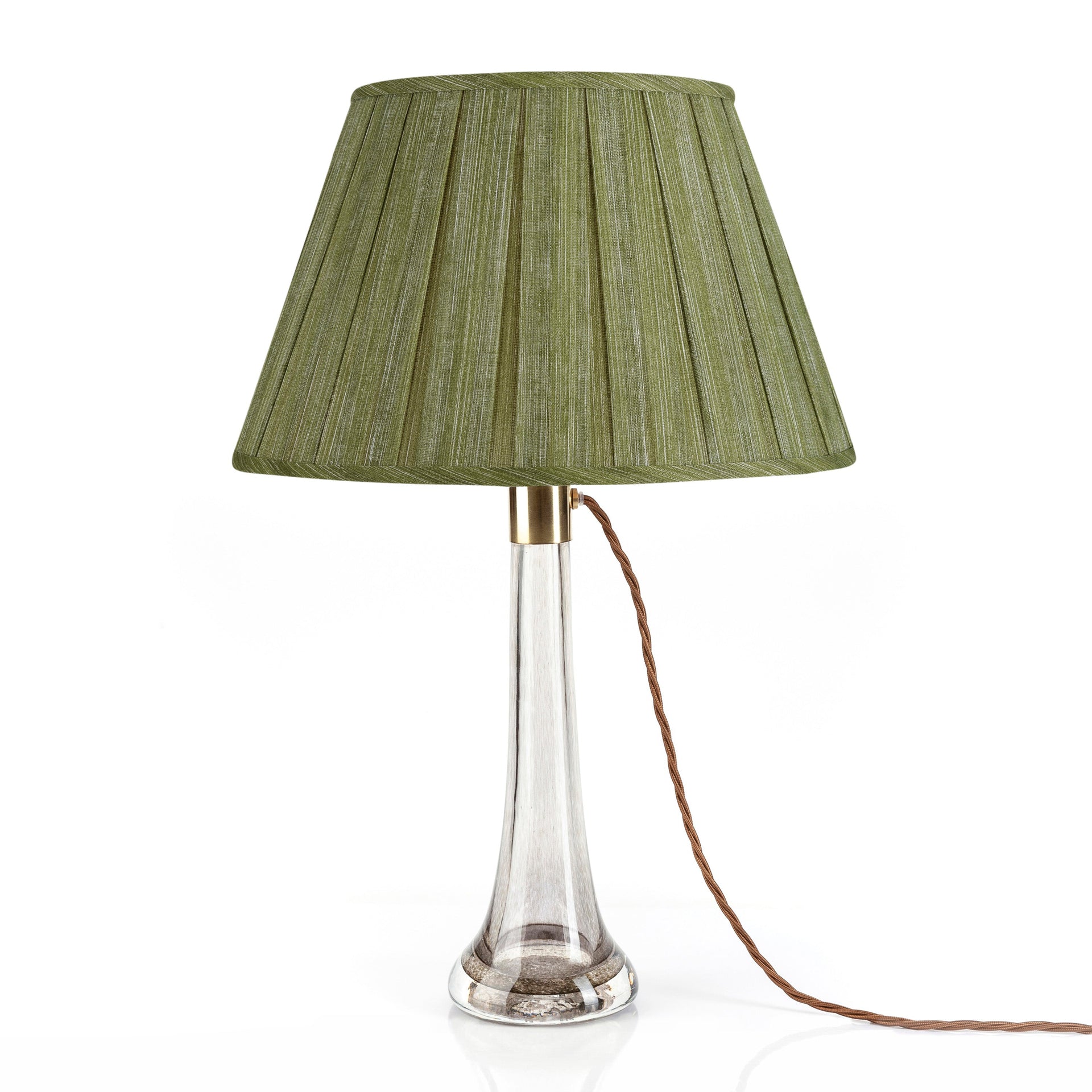Round Box Pleat Lampshade in Kintyre Green