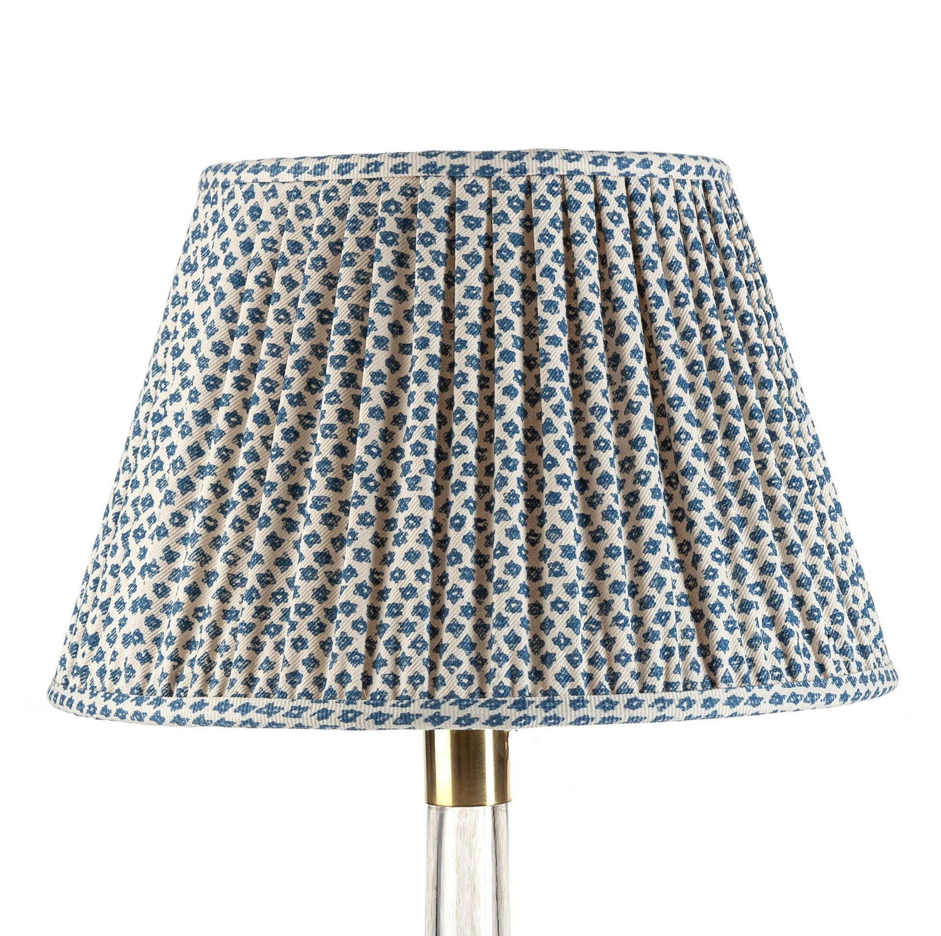 Round Gathered Lampshade in Blue Marden