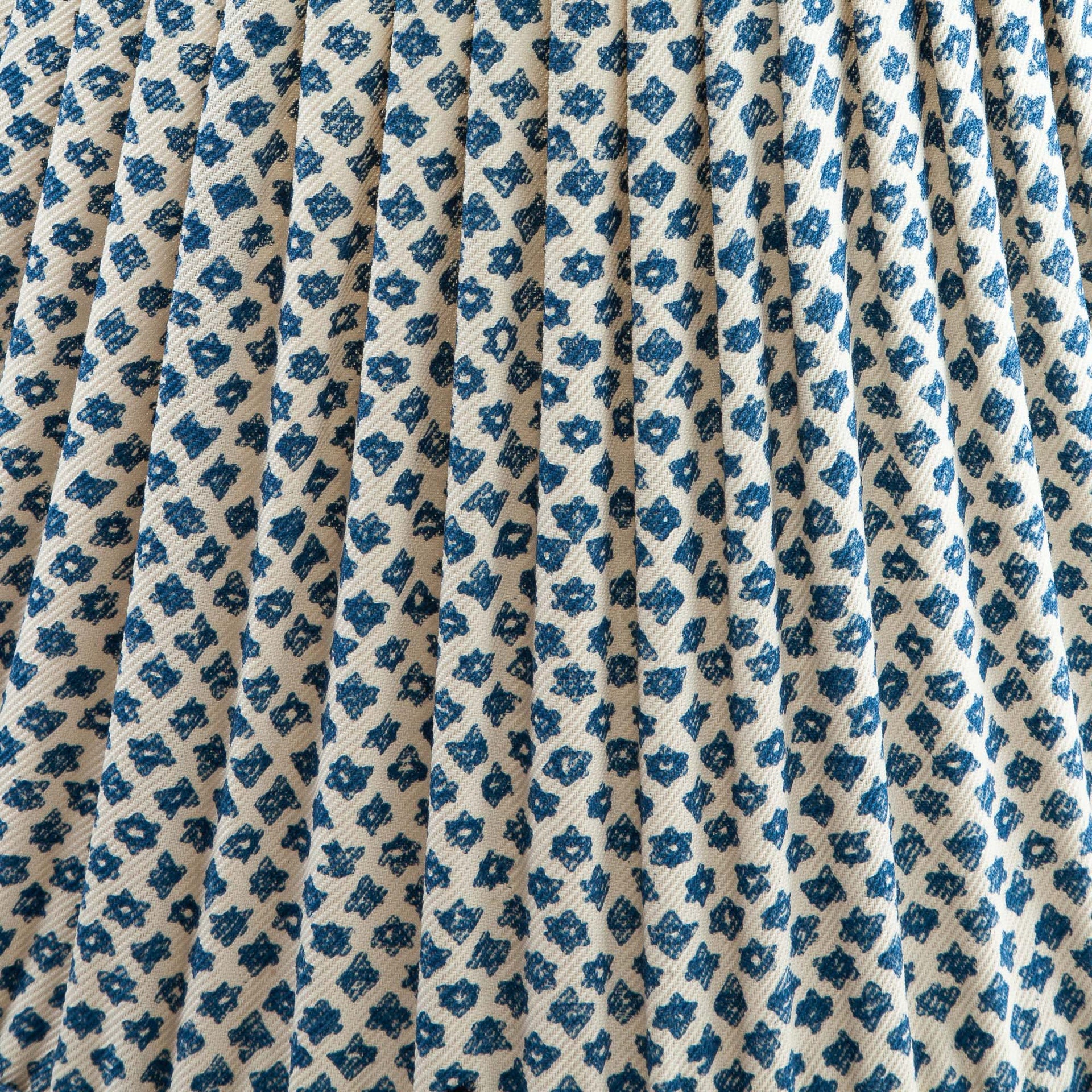 Round Gathered Lampshade in Blue Marden