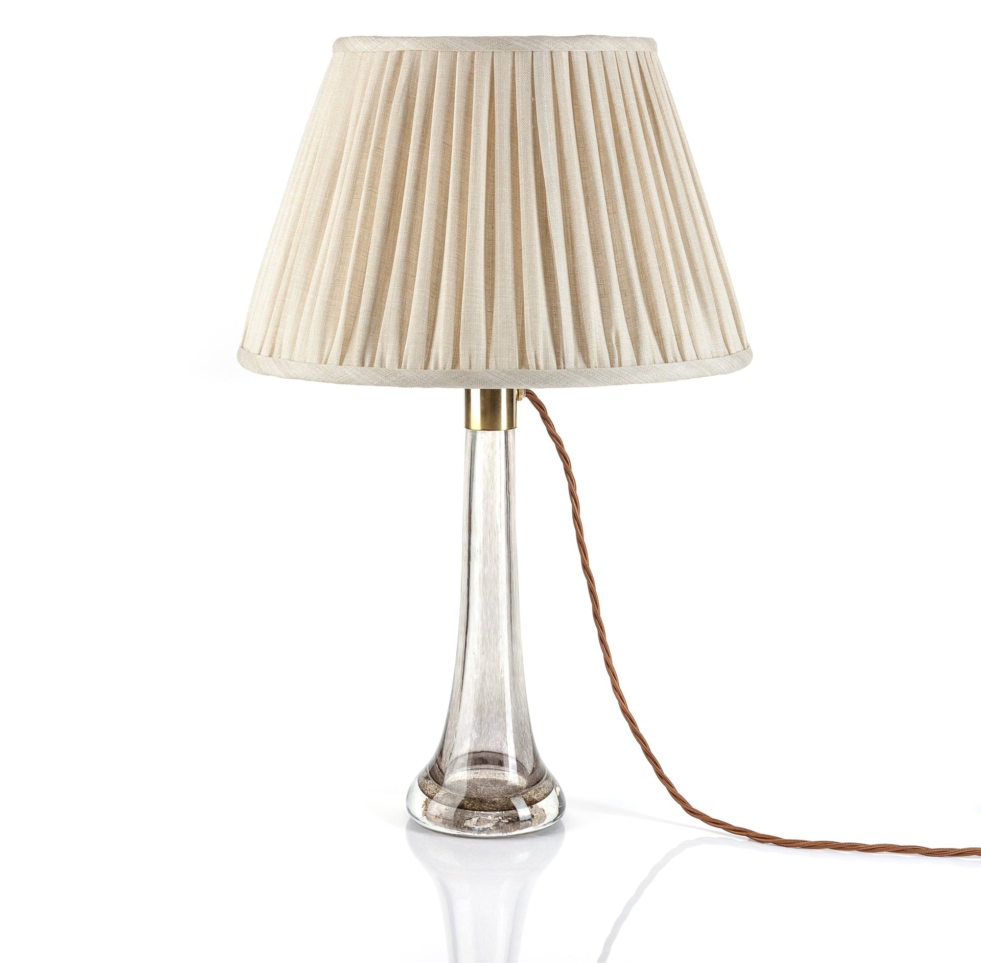 Round Gathered Lampshade in Cream Moire