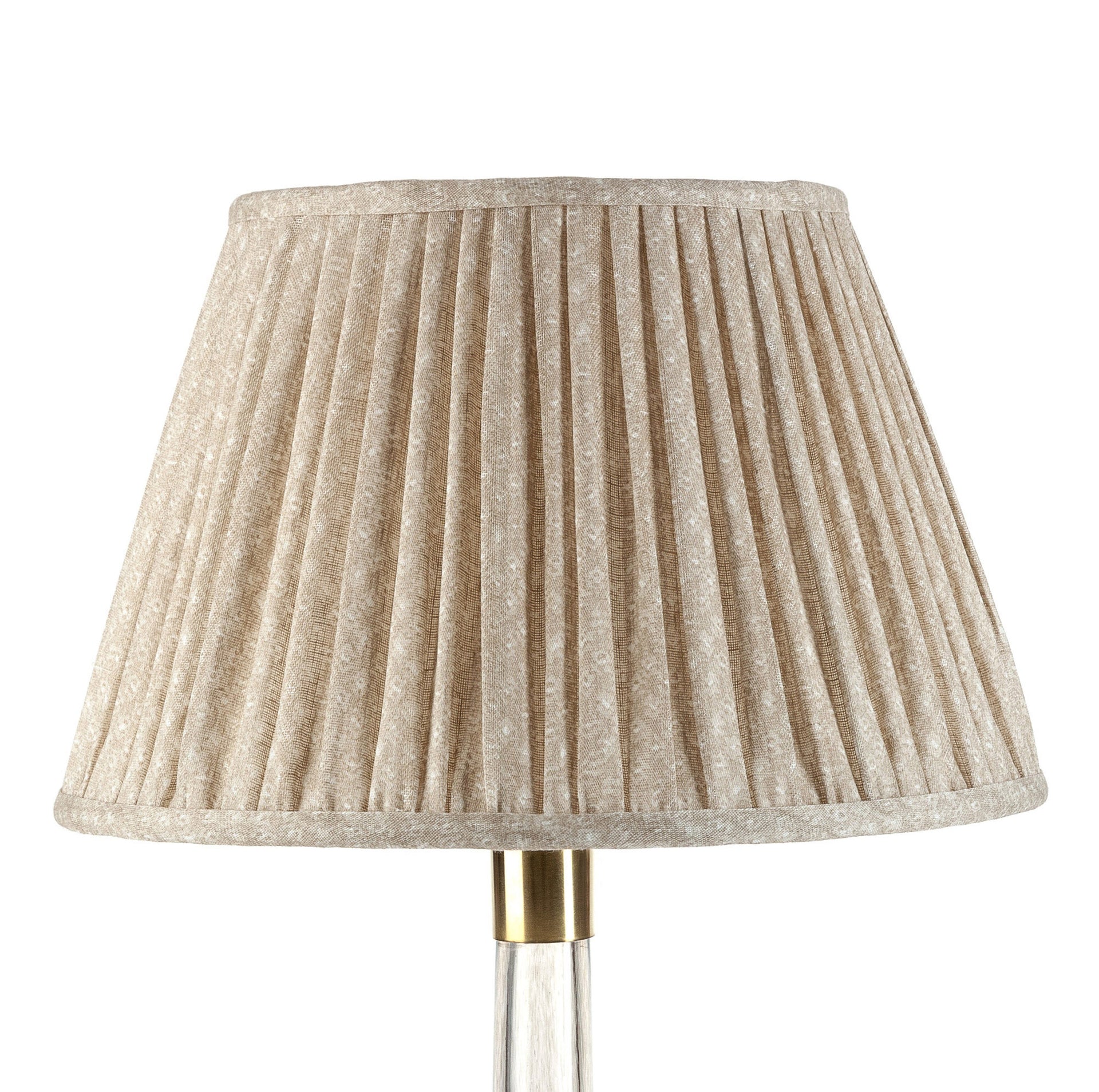 Round Gathered Lampshade in Ecru Figured