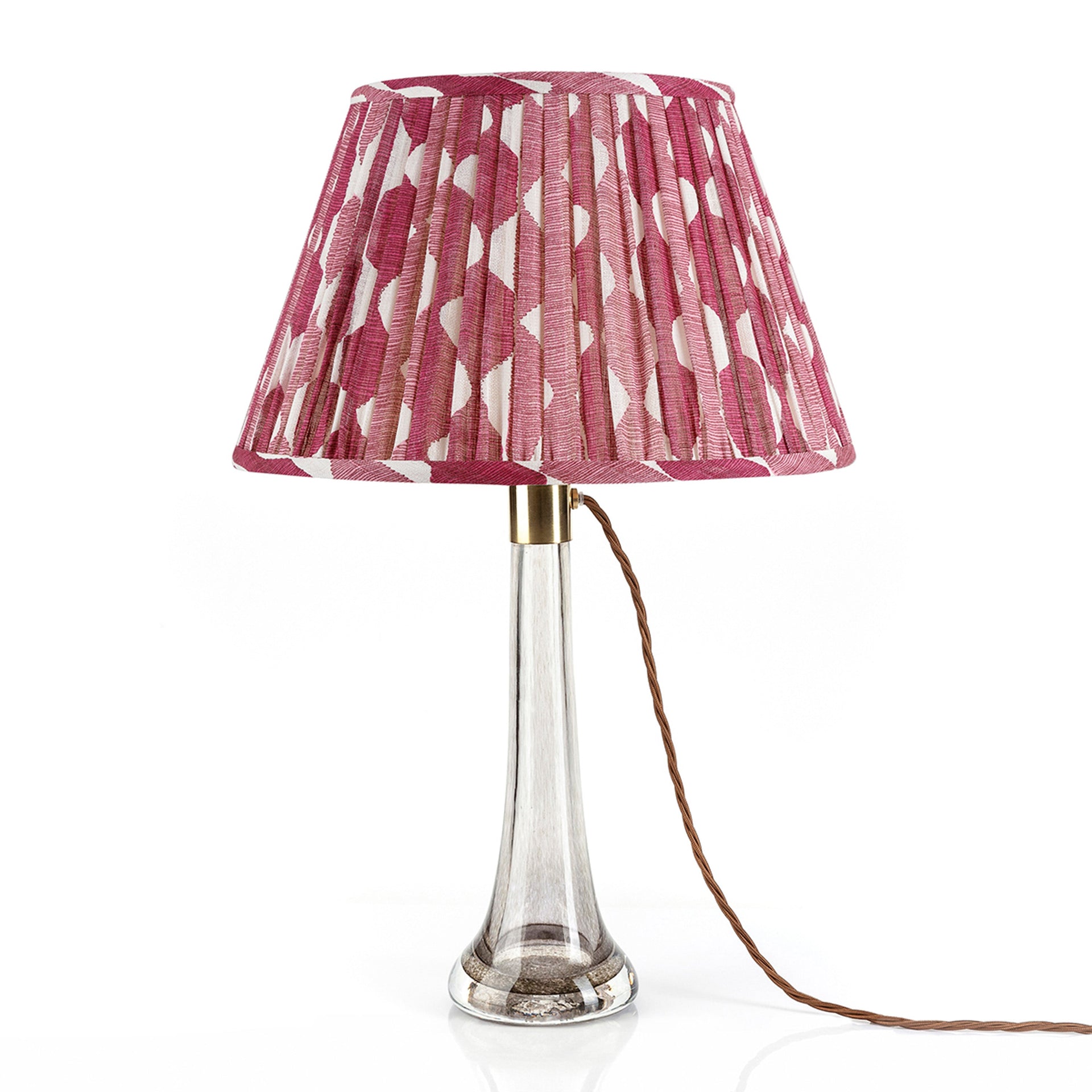 Round Gathered Lampshade in Fuchsia Whittle