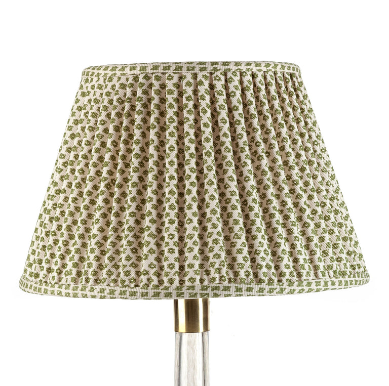 Round Gathered Lampshade in Green Marden