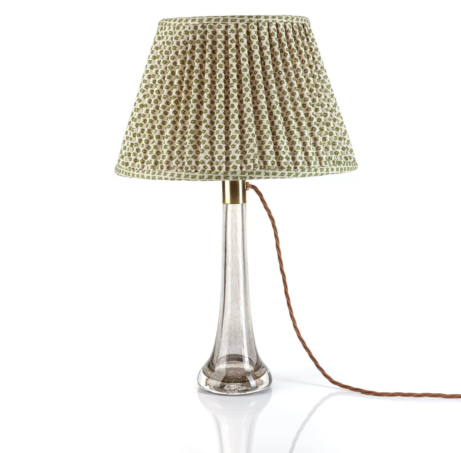 Round Gathered Lampshade in Green Marden