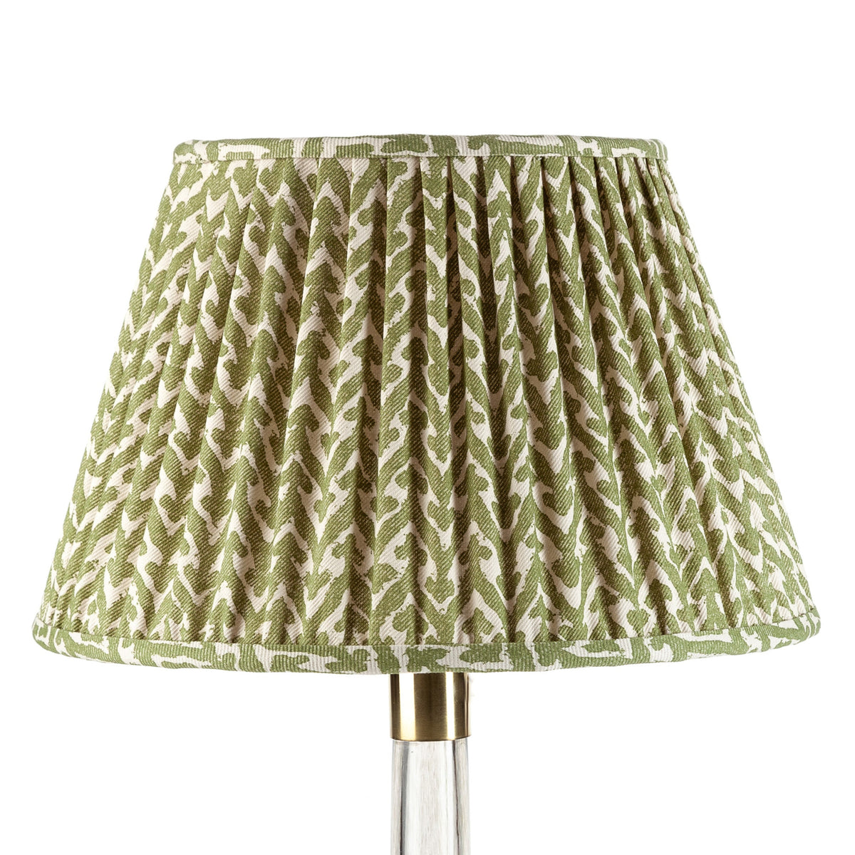 Round Gathered Lampshade in Green Rabanna