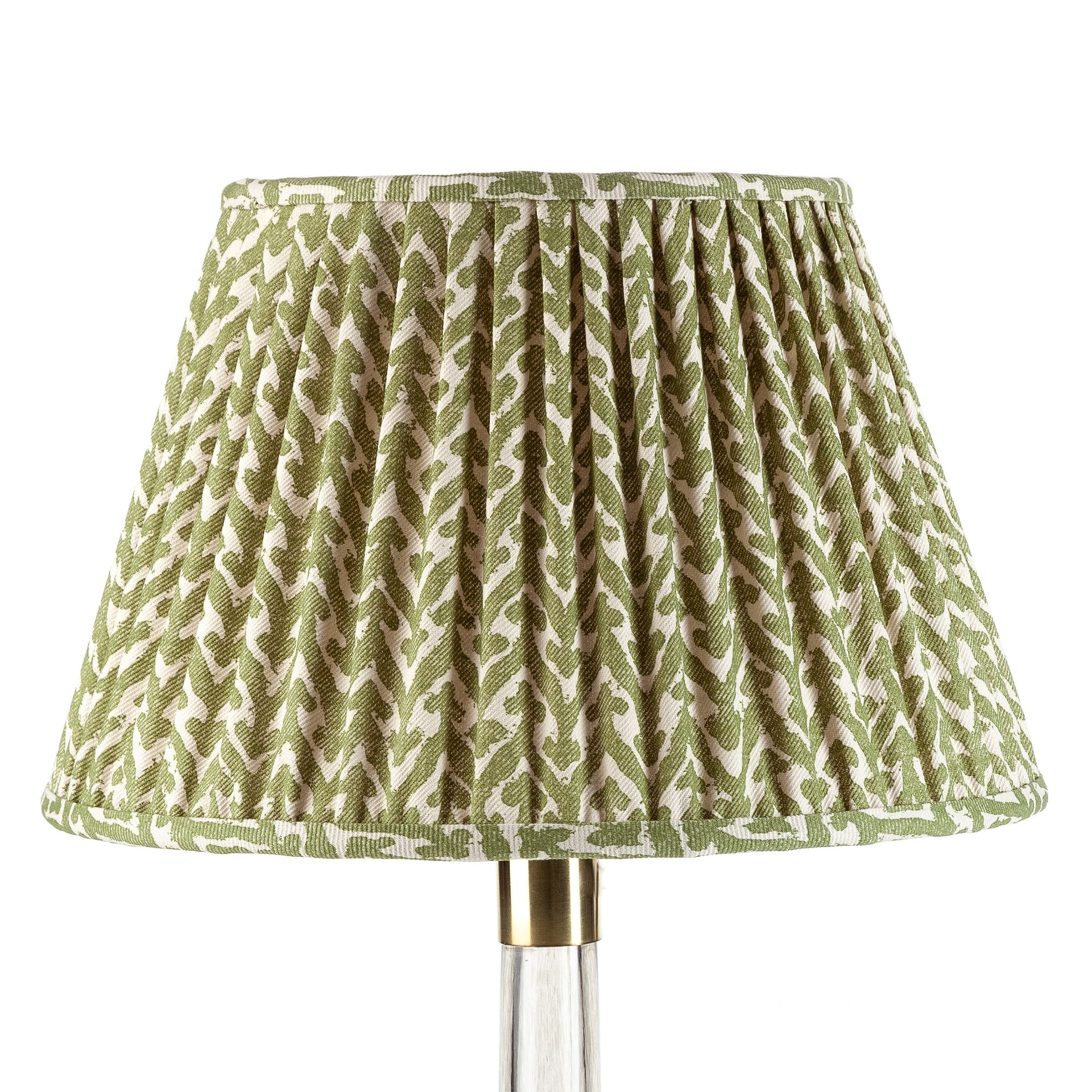 Round Gathered Lampshade in Green Rabanna