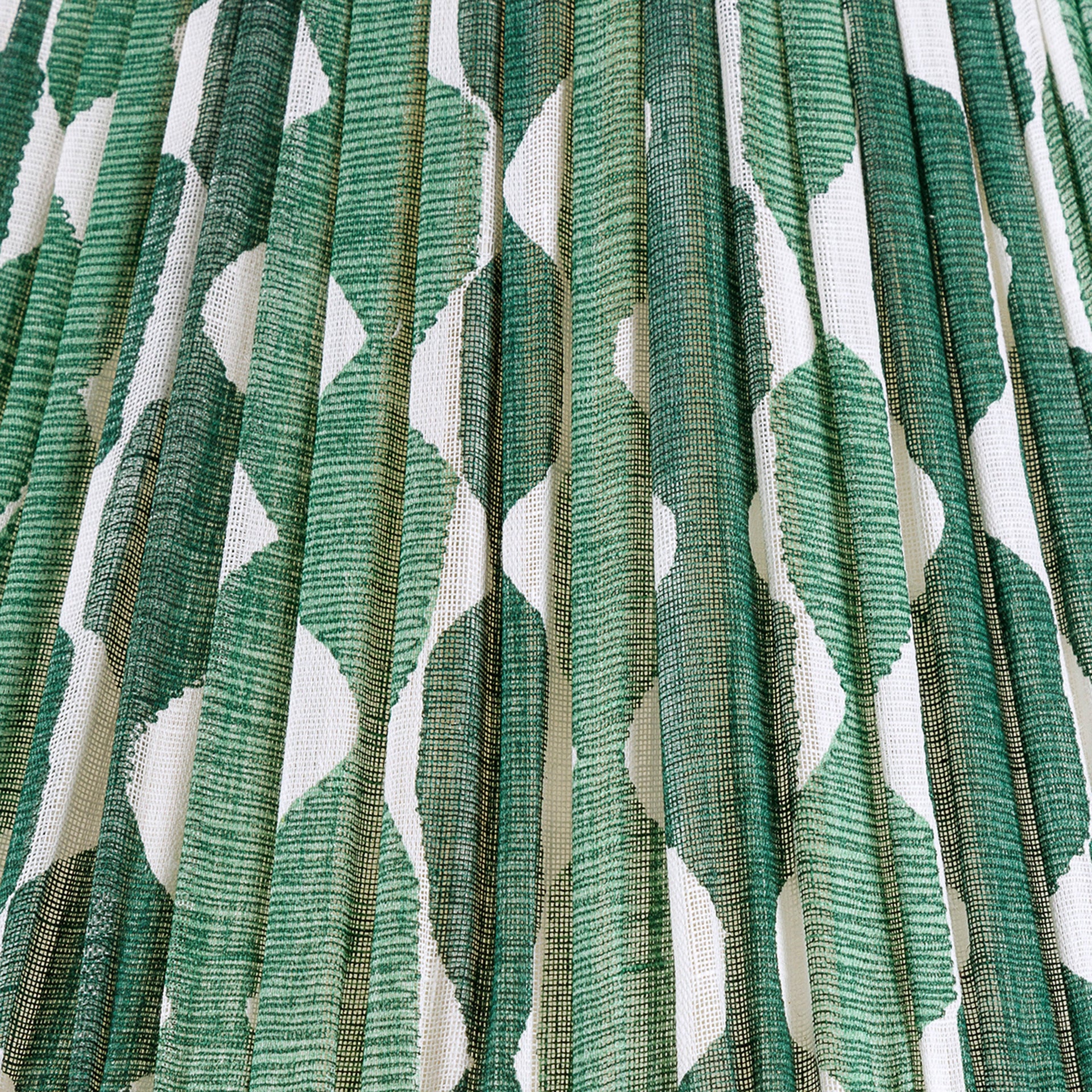 Round Gathered Lampshade in Green Whittle