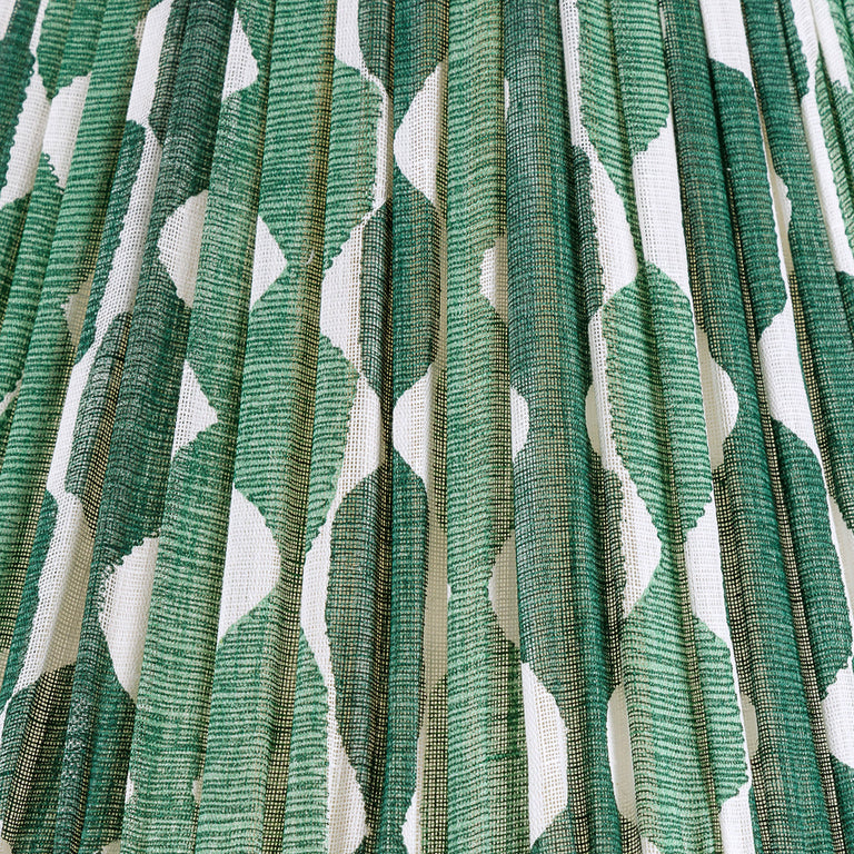 Round Gathered Lampshade in Green Whittle