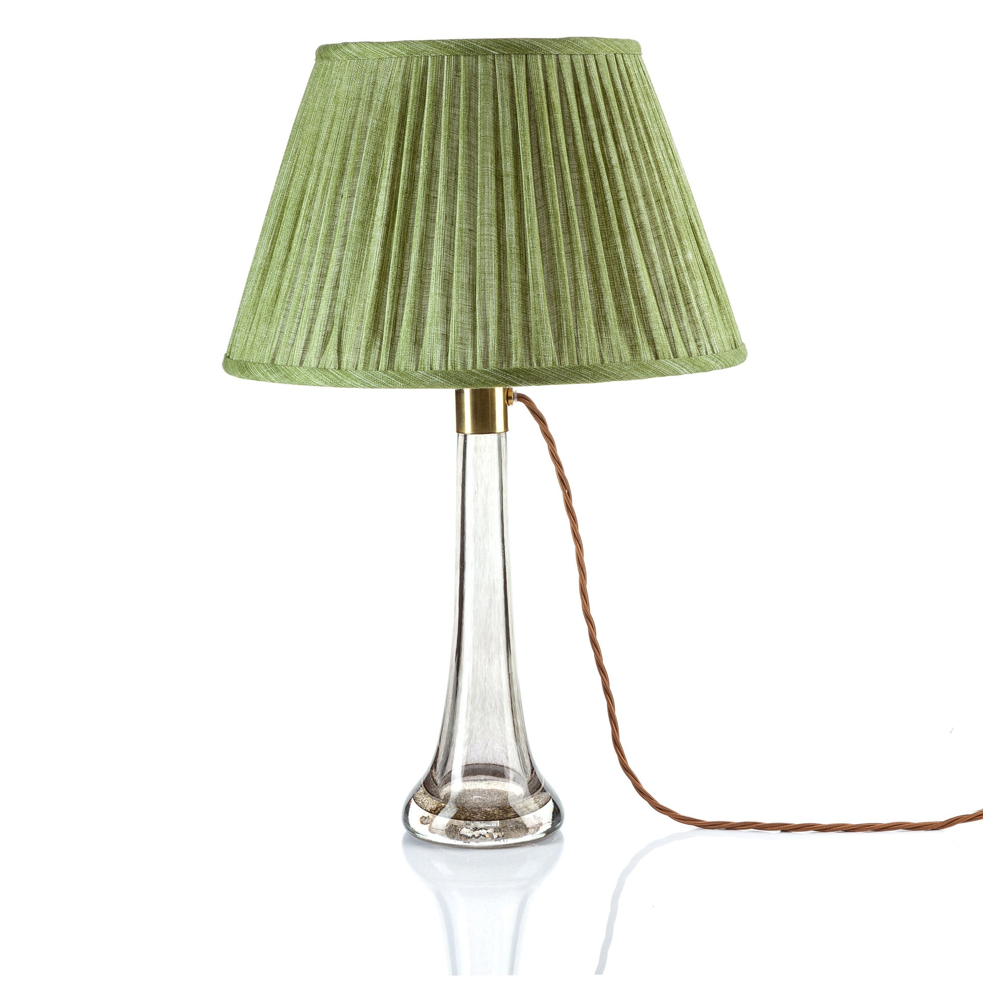 Round Gathered Lampshade in Kintyre Green