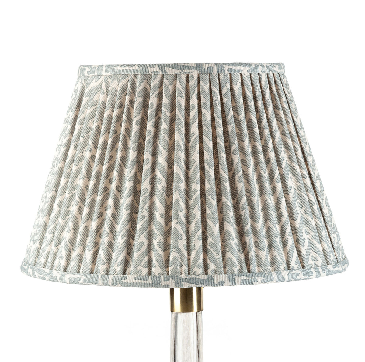 Round Gathered Lampshade in Light Blue Rabanna