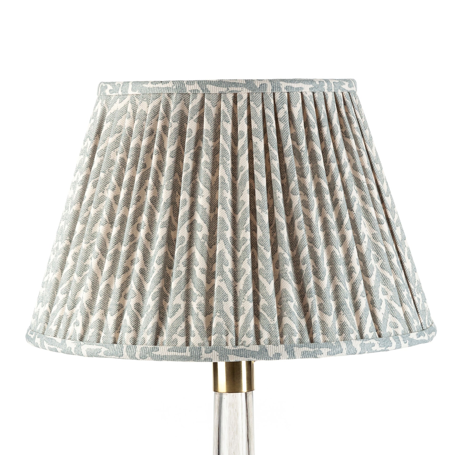 Round Gathered Lampshade in Light Blue Rabanna