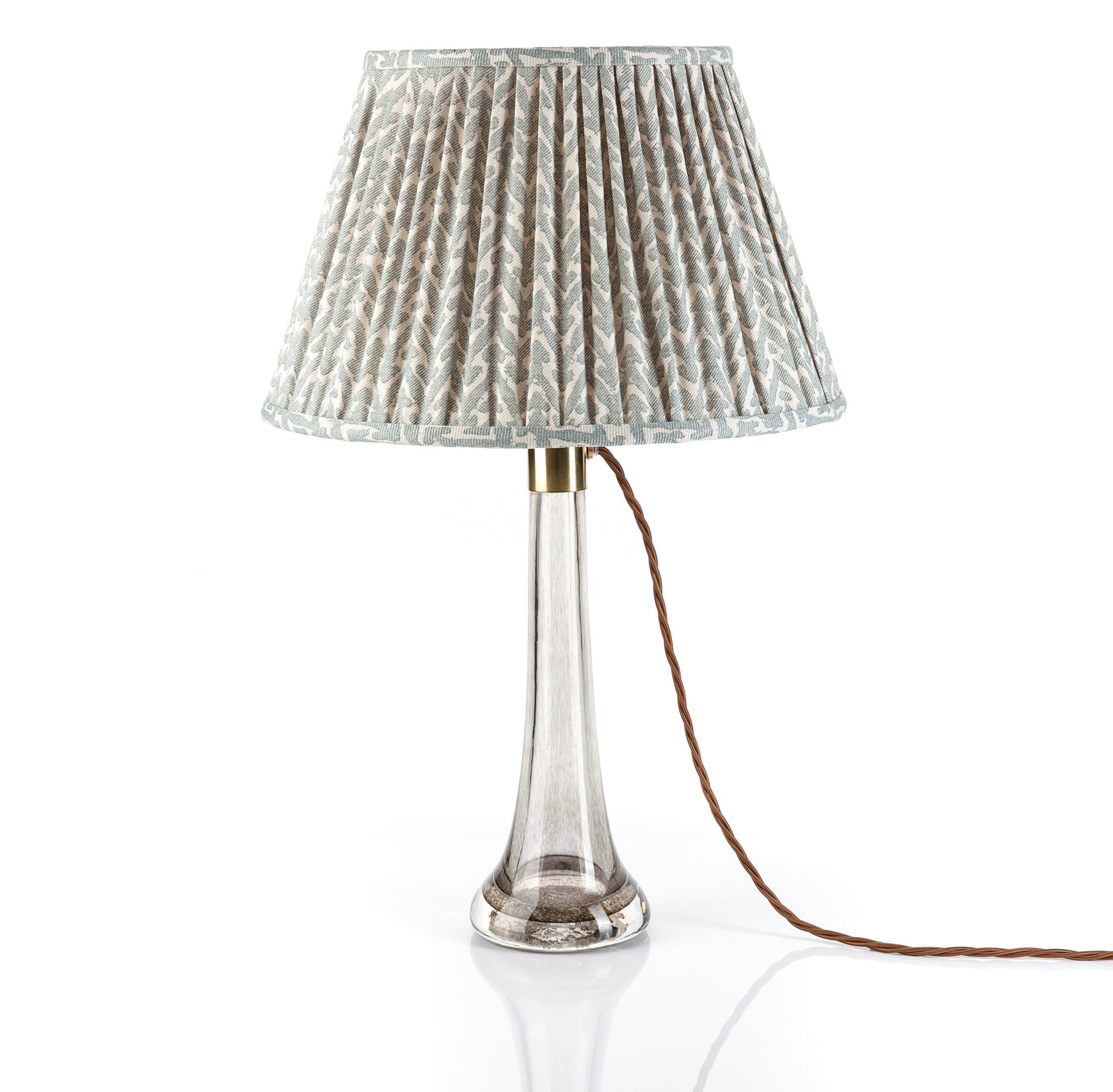 Round Gathered Lampshade in Light Blue Rabanna