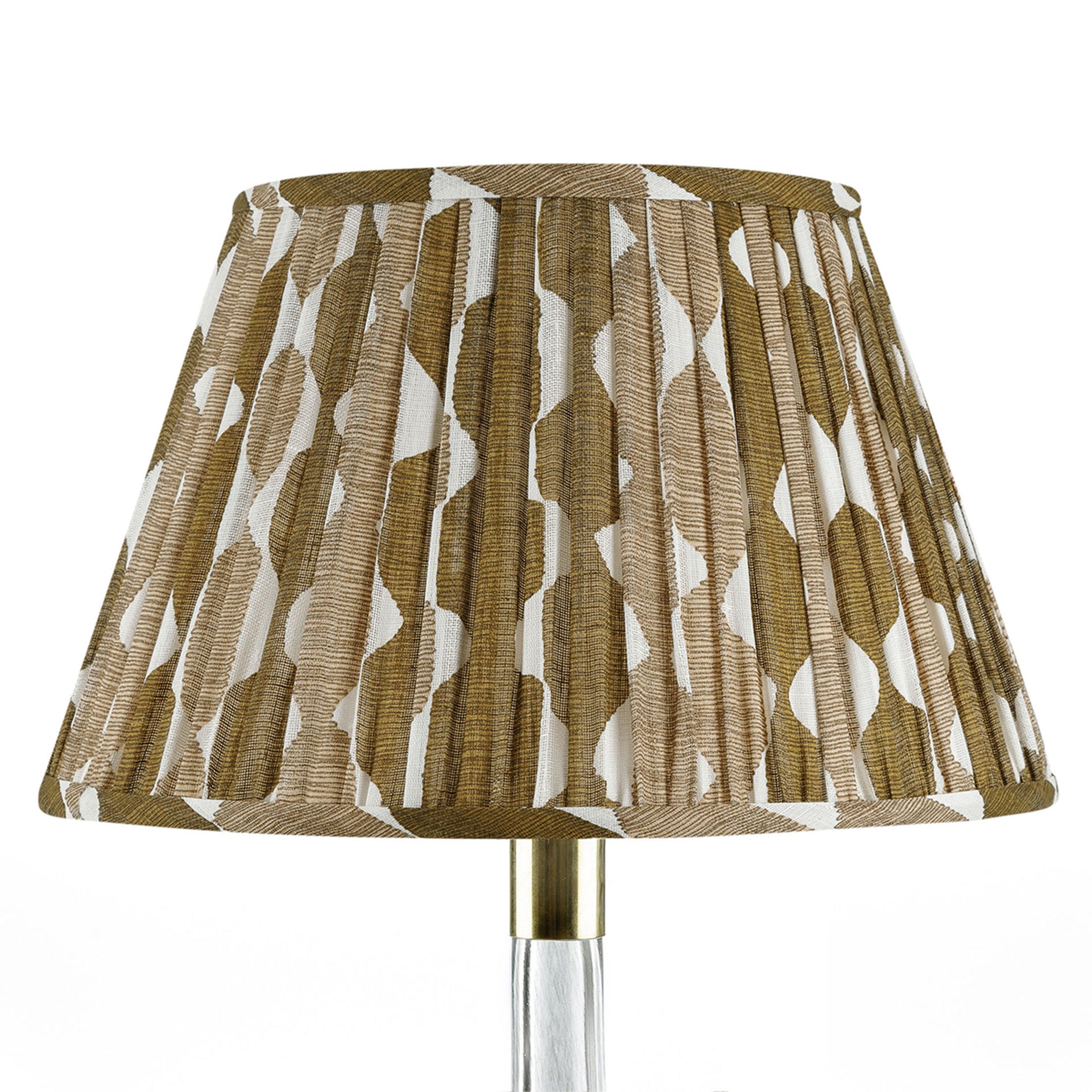 Round Gathered Lampshade in Neutral Whittle