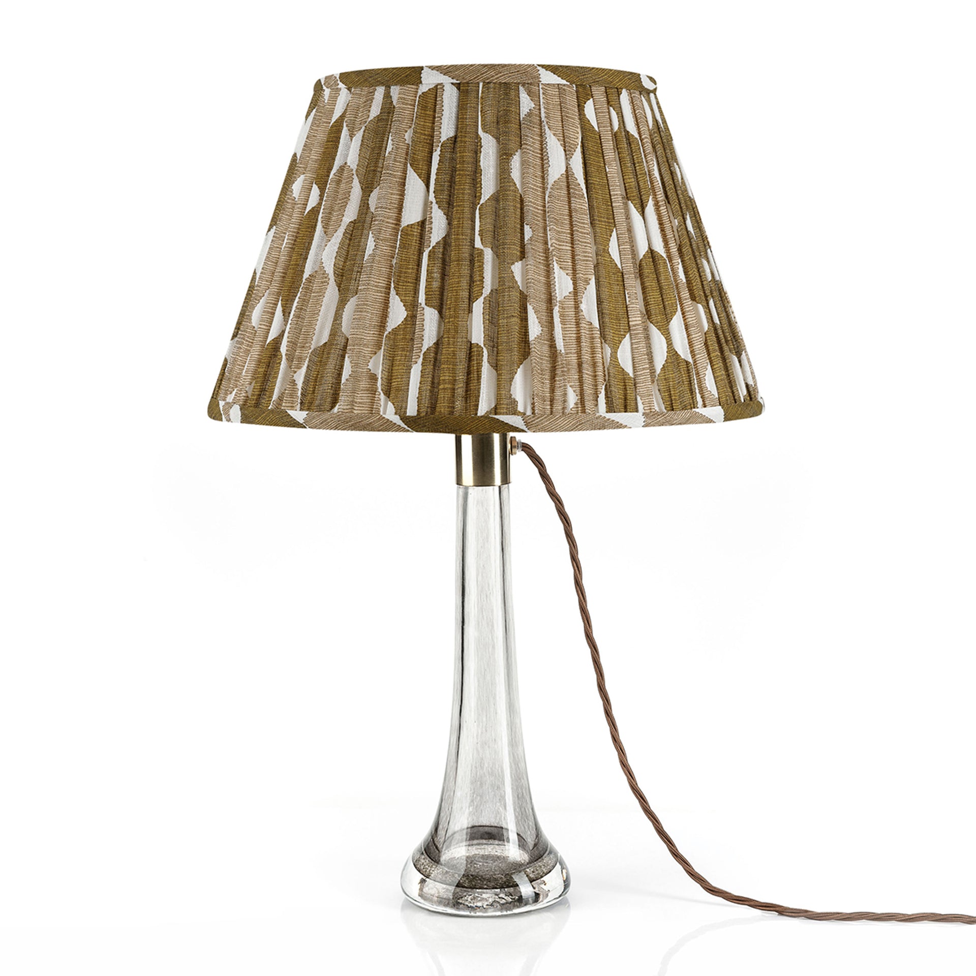 Round Gathered Lampshade in Neutral Whittle