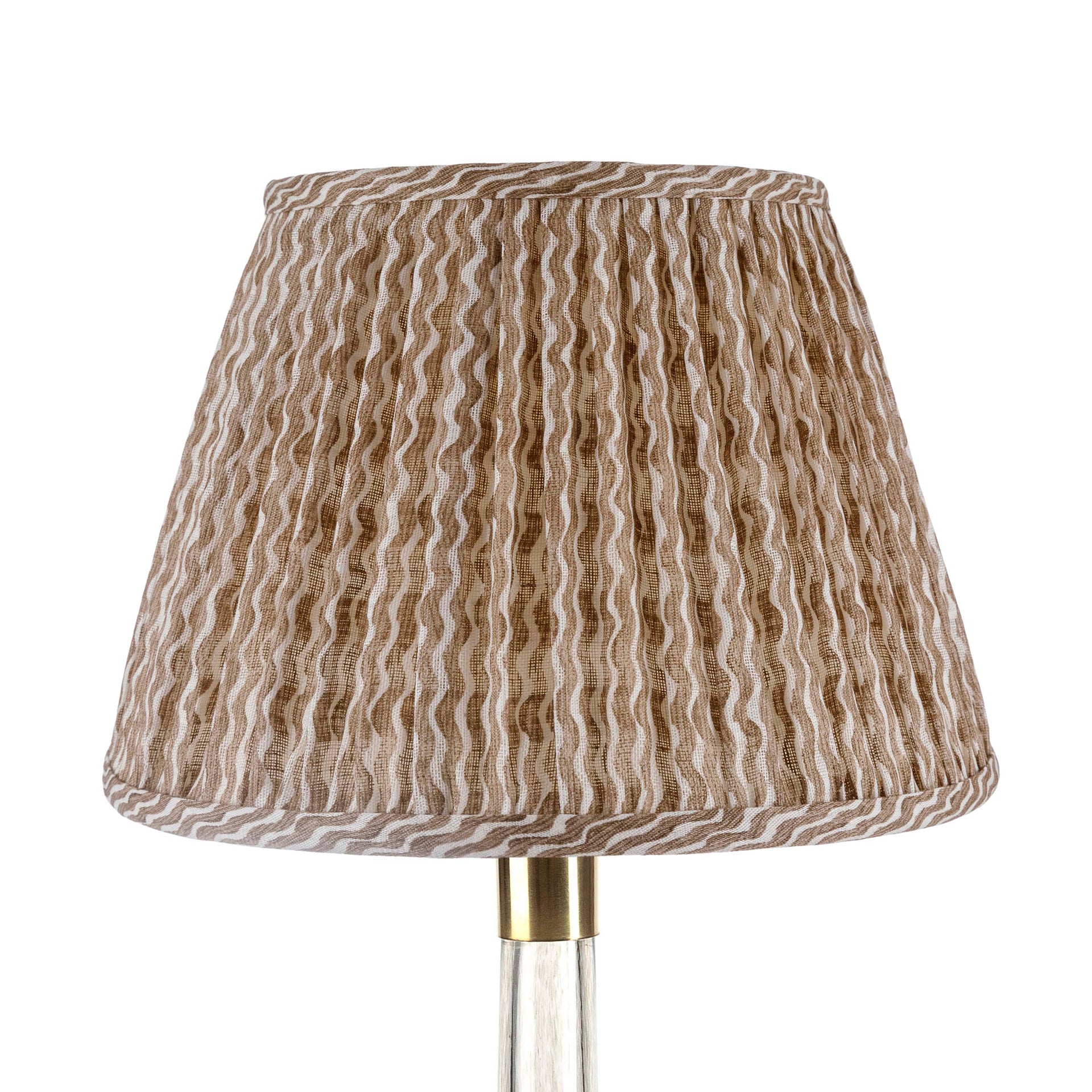 Round Gathered Lampshade in Nut Brown Popple