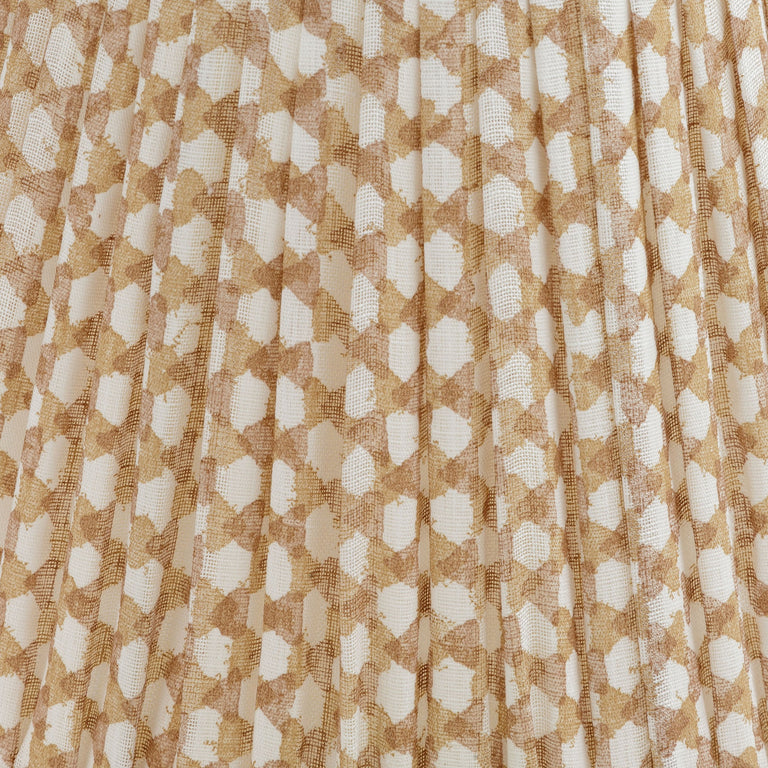 Round Gathered Lampshade in Nut Brown Wicker
