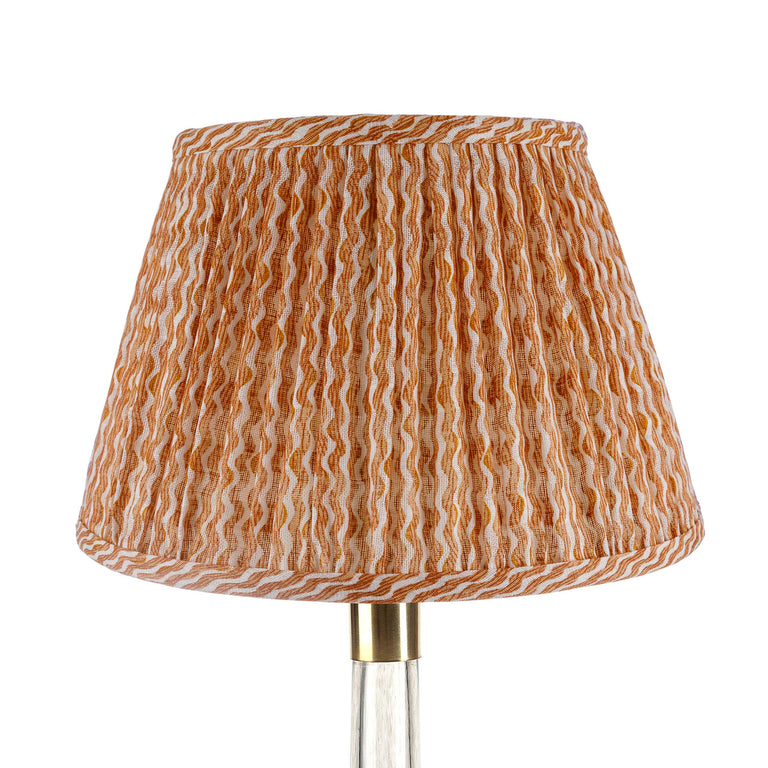 Round Gathered Lampshade in Orange Popple