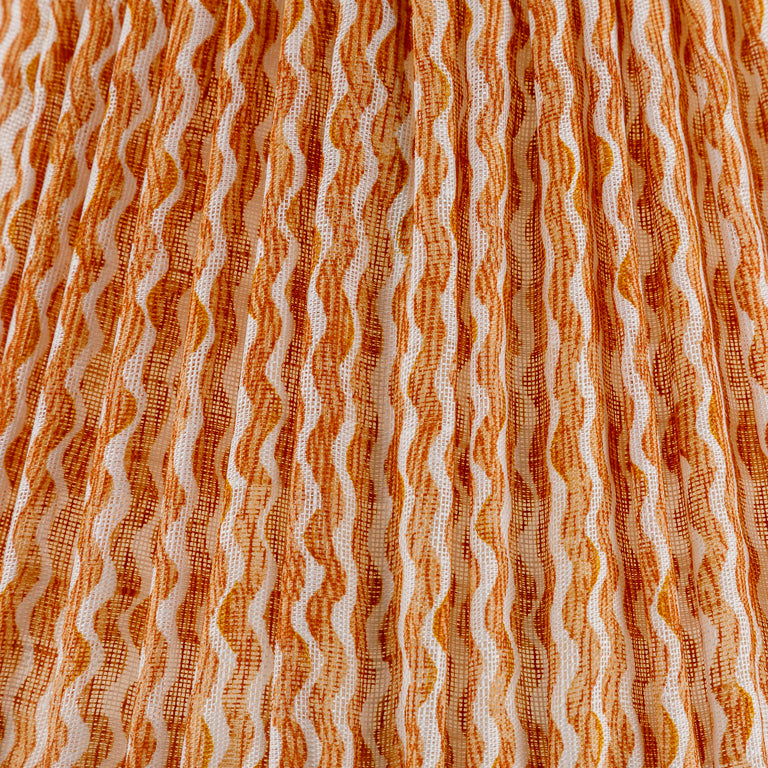 Round Gathered Lampshade in Orange Popple