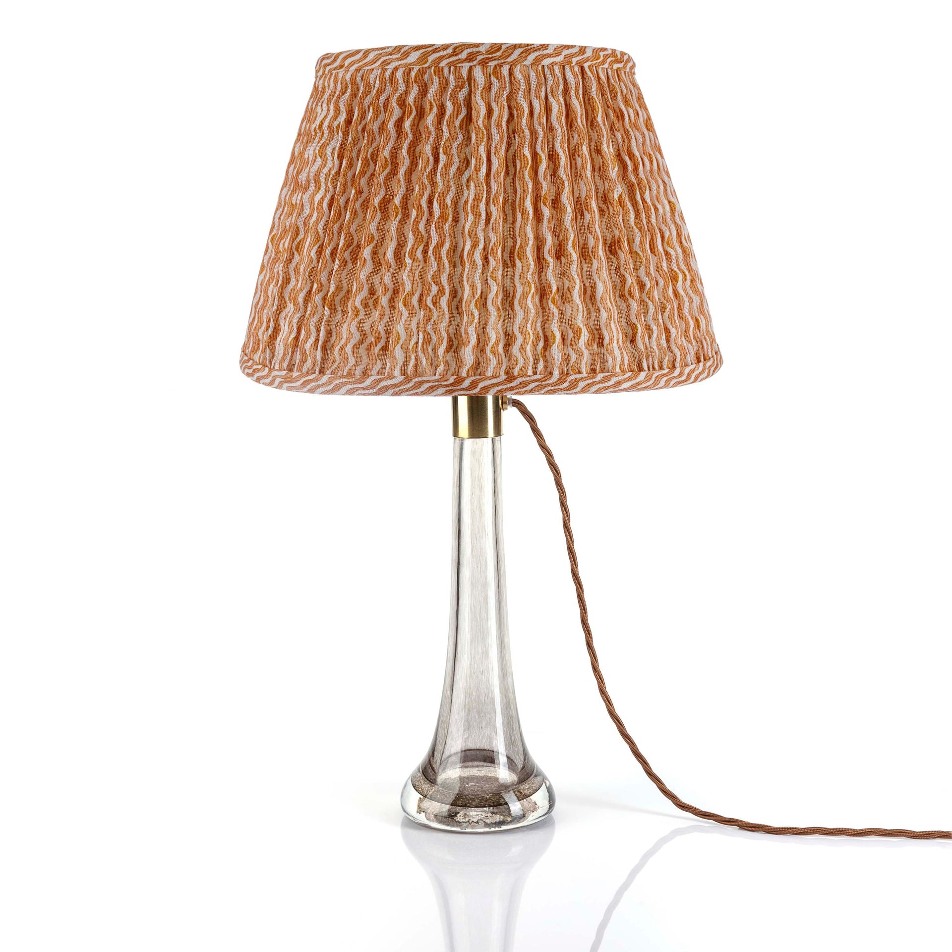 Round Gathered Lampshade in Orange Popple